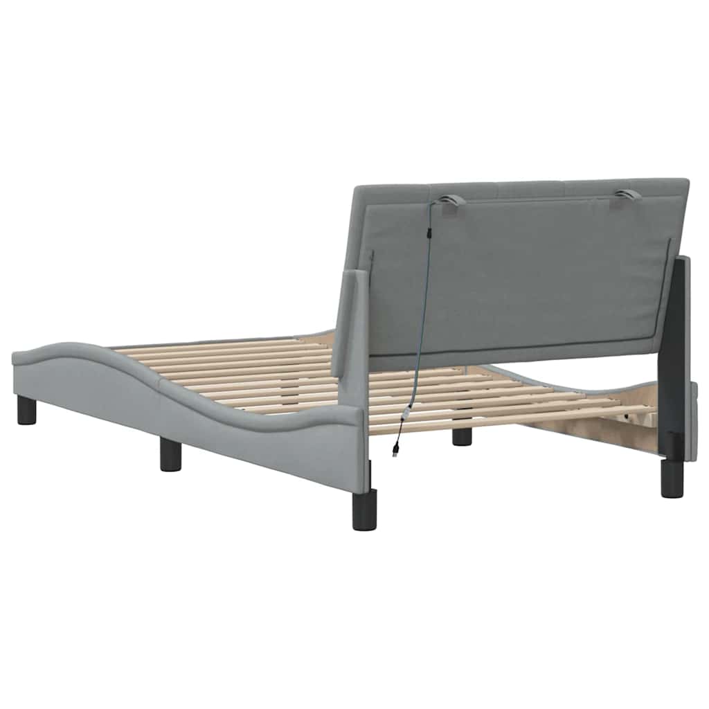 Giroletto senza Materasso Hanko Grigio Chiaro 100x200 cm Tessuto | homemem39