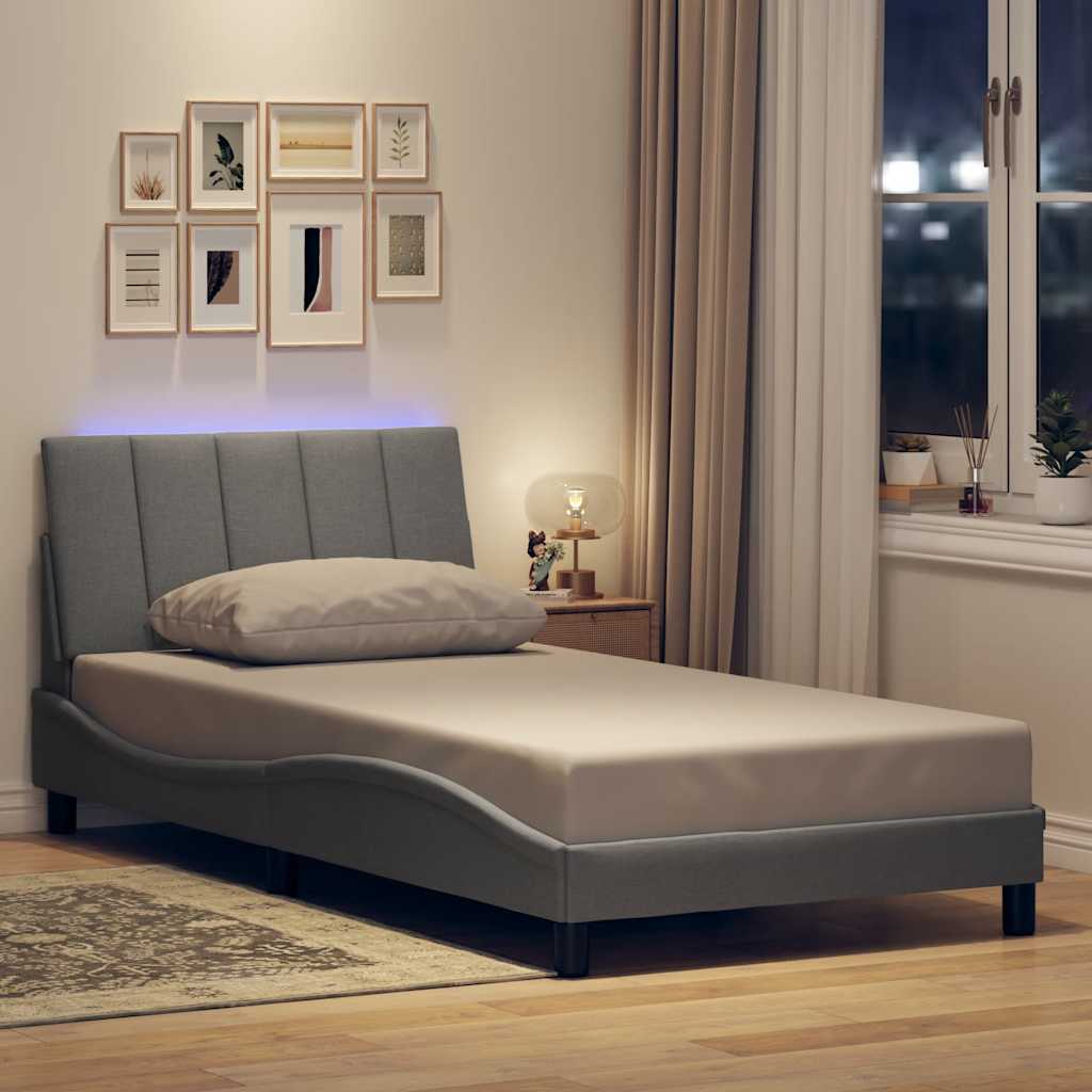 Giroletto senza Materasso Hanko Grigio Chiaro 100x200 cm Tessuto | homemem39