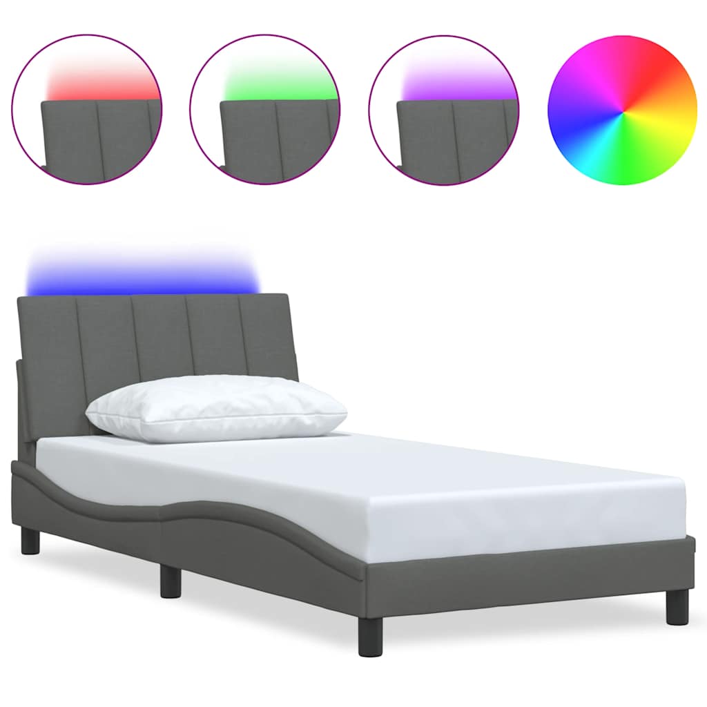 Giroletto senza Materasso Hanko Grigio Scuro 100x200 cm Tessuto - homemem39