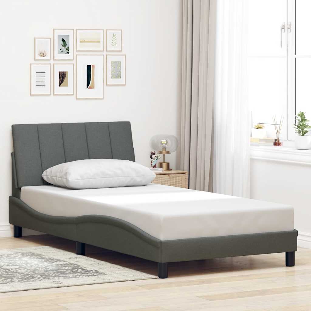 Giroletto senza Materasso Hanko Grigio Scuro 100x200 cm Tessuto