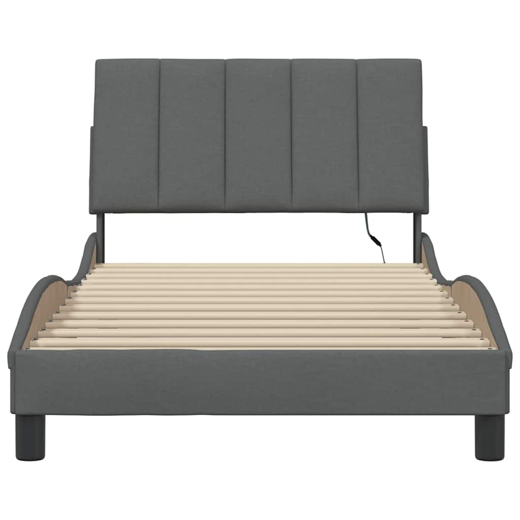 Giroletto senza Materasso Hanko Grigio Scuro 100x200 cm Tessuto