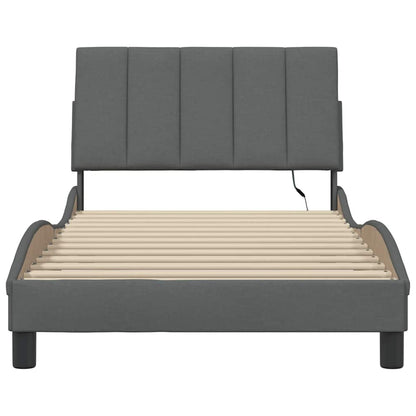 Giroletto senza Materasso Hanko Grigio Scuro 100x200 cm Tessuto
