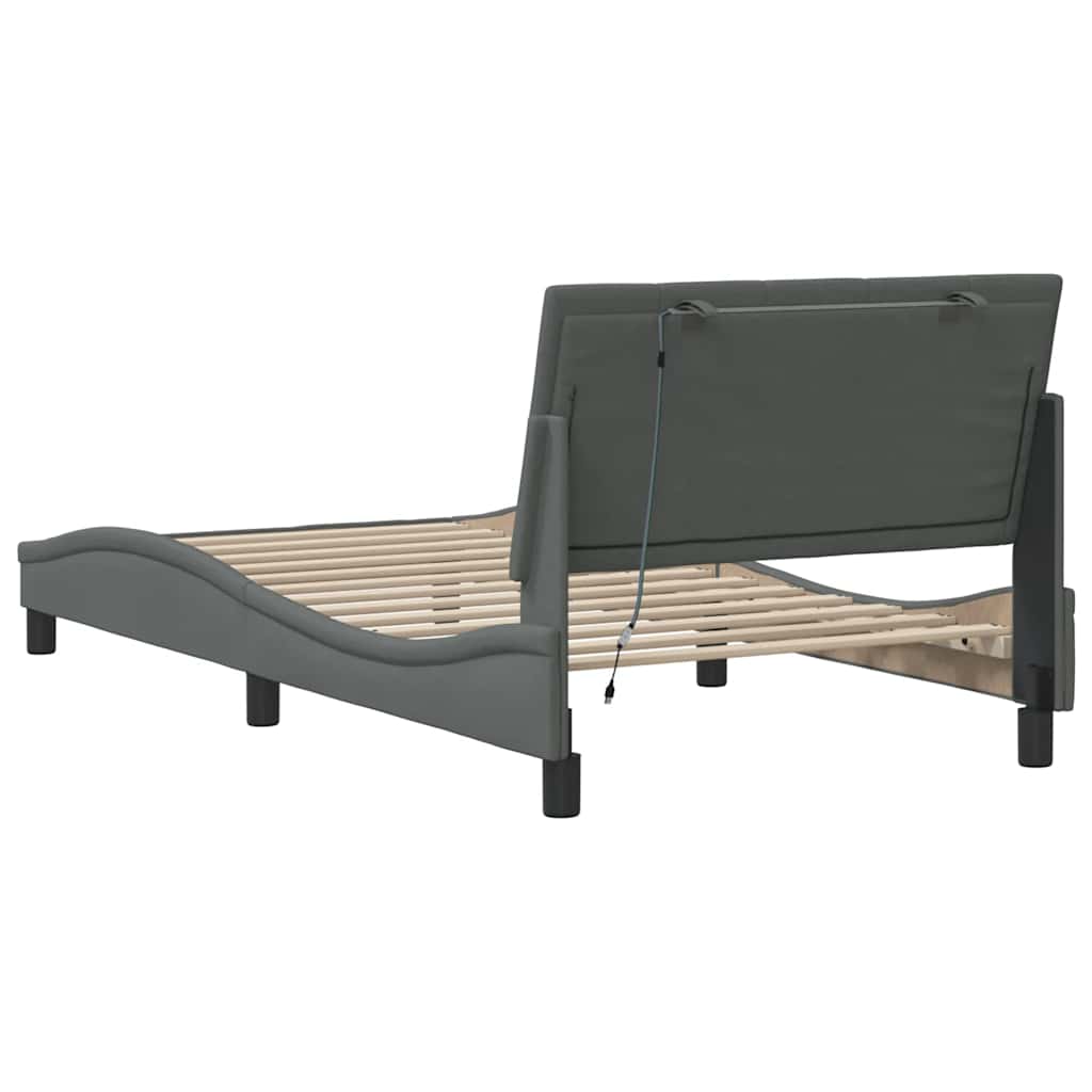 Giroletto senza Materasso Hanko Grigio Scuro 100x200 cm Tessuto