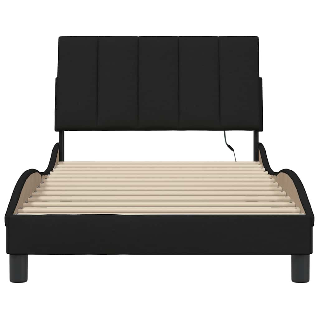 Giroletto senza Materasso Hanko Nero 100x200 cm in Tessuto