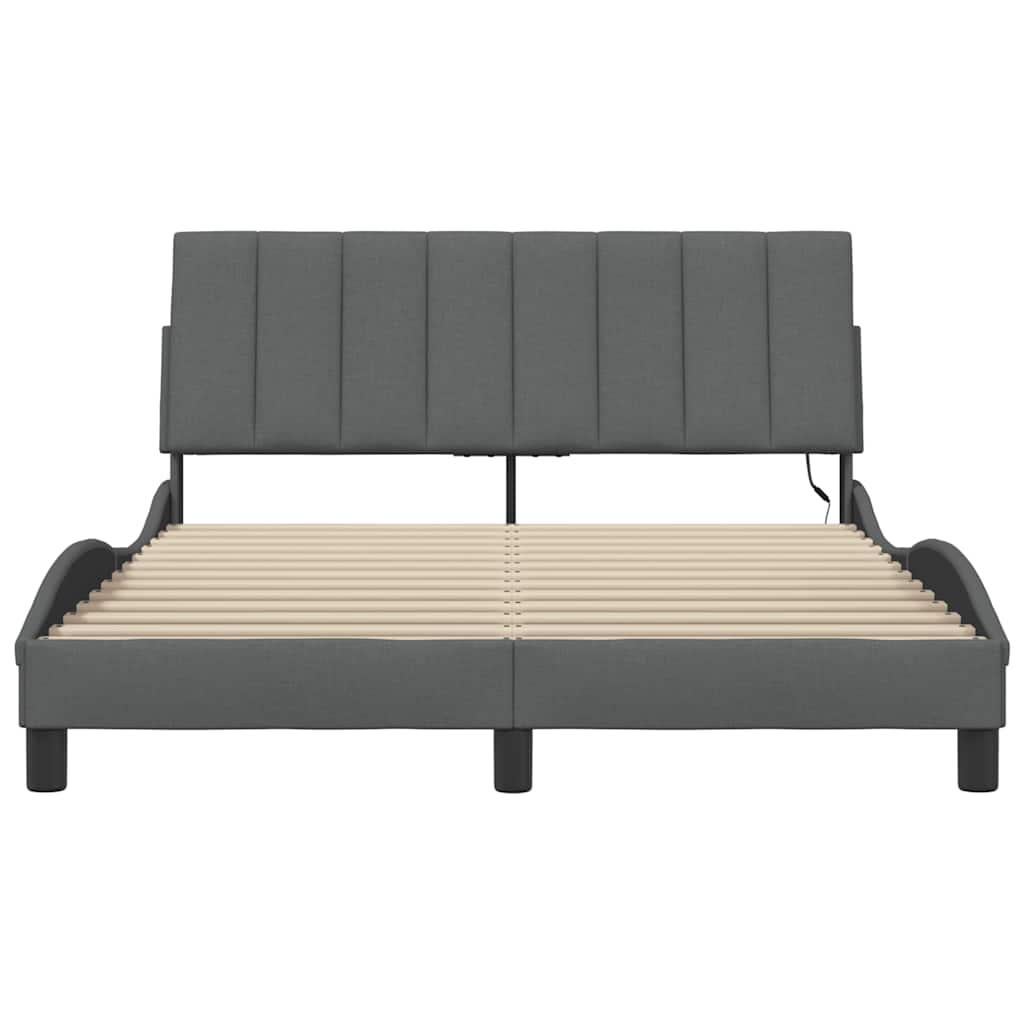 Giroletto senza Materasso Hanko Grigio Scuro 120x200 cm Tessuto