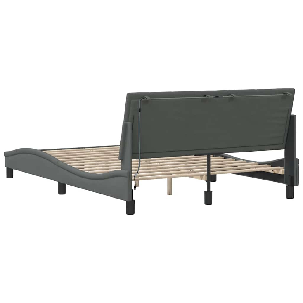 Giroletto senza Materasso Hanko Grigio Scuro 120x200 cm Tessuto