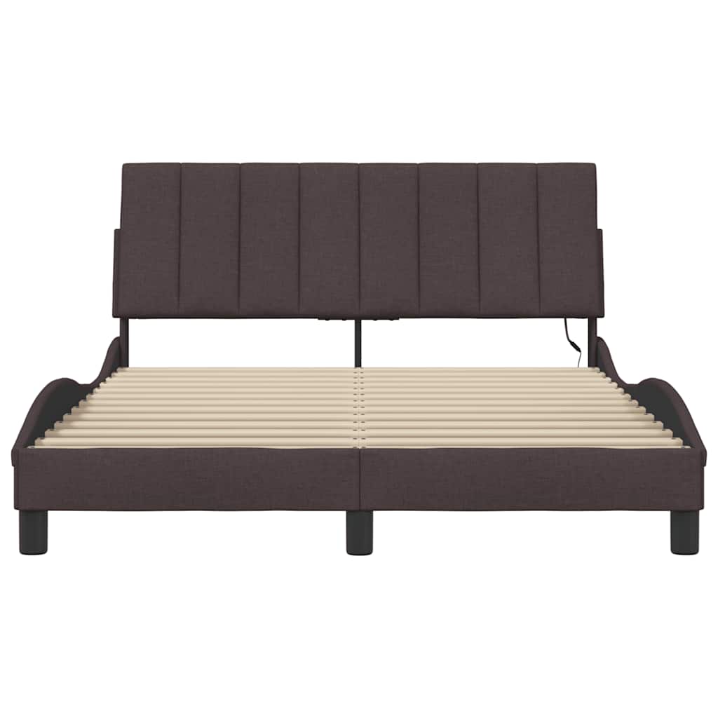 Giroletto senza Materasso Hanko Marrone Scuro 120x200cm Tessuto