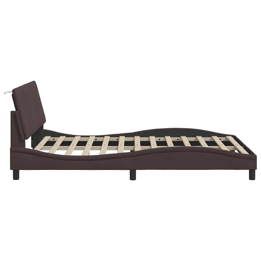 Giroletto senza Materasso Hanko Marrone Scuro 120x200cm Tessuto