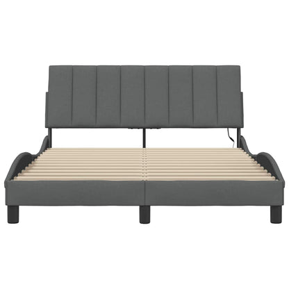 Giroletto senza Materasso Grigio Scuro 140x190 cm Tessuto - homemem39