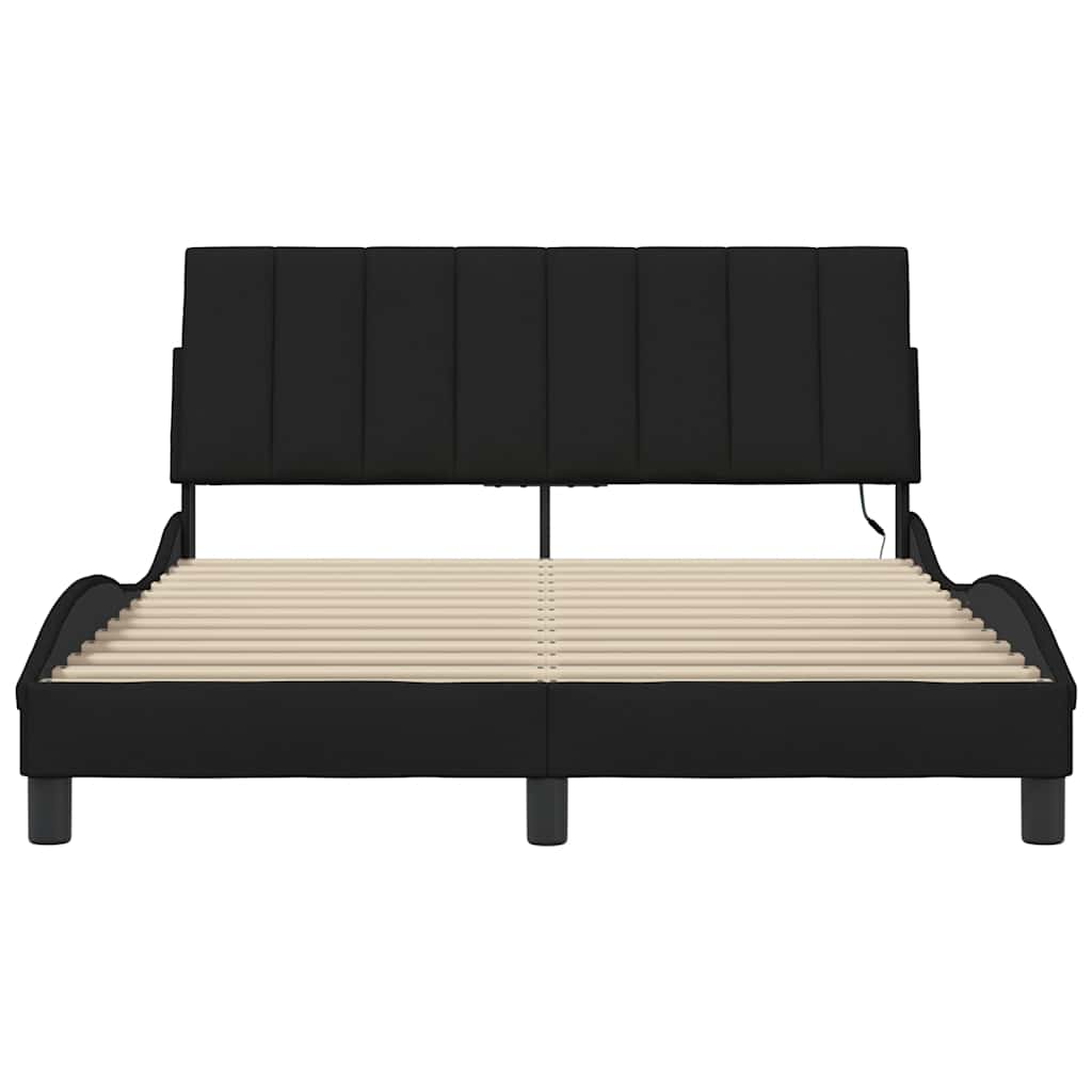 Giroletto senza Materasso Hanko Nero 140x190 cm in Tessuto