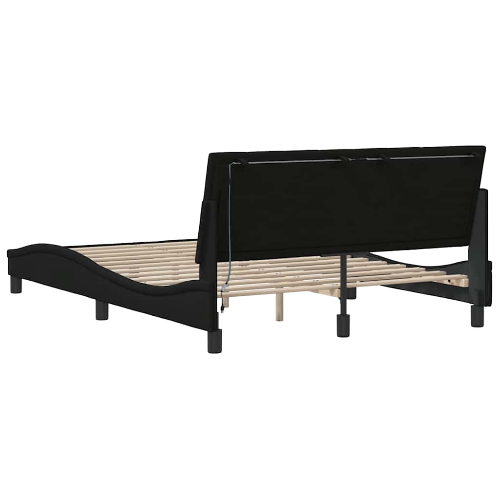 Giroletto senza Materasso Hanko Nero 140x190 cm in Tessuto