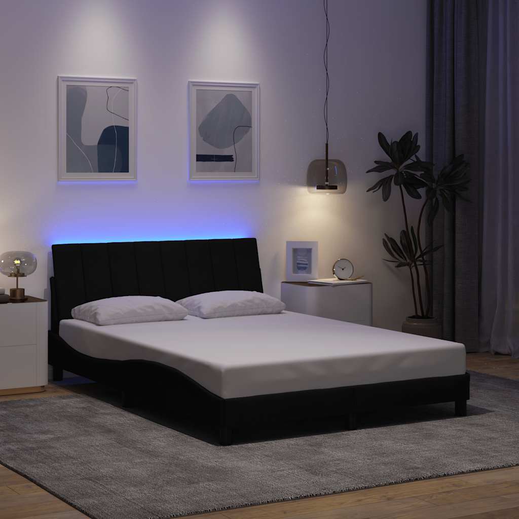 Giroletto senza Materasso Hanko Nero 140x200 cm in Tessuto