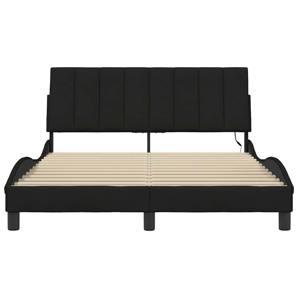 Giroletto senza Materasso Nero 140x200 cm in Tessuto - homemem39