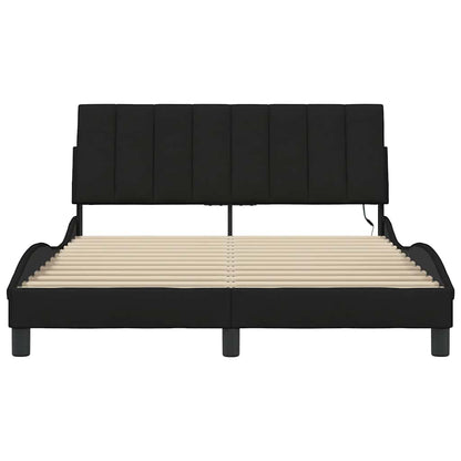 Giroletto senza Materasso Hanko Nero 140x200 cm in Tessuto
