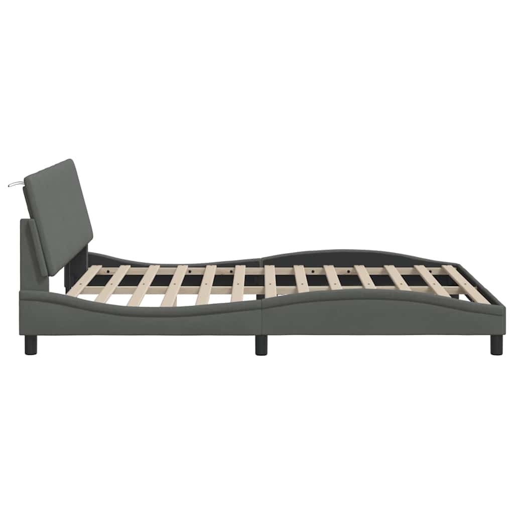 Giroletto senza Materasso Hanko Grigio Scuro 160x200 cm Tessuto