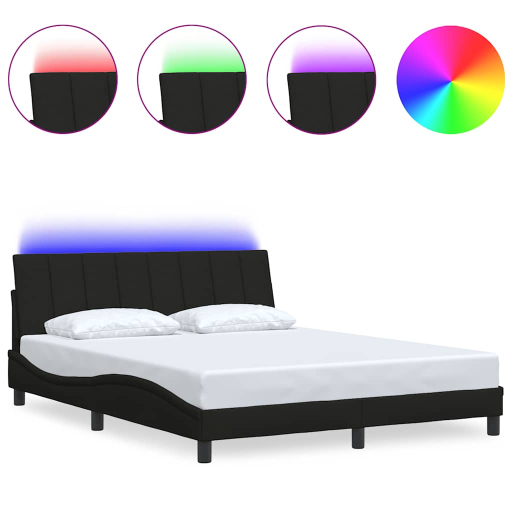 Giroletto senza Materasso Hanko Nero 160x200 cm in Tessuto - homemem39