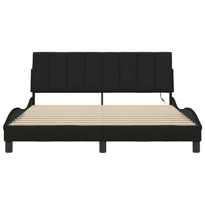 Giroletto senza Materasso Hanko Nero 160x200 cm in Tessuto