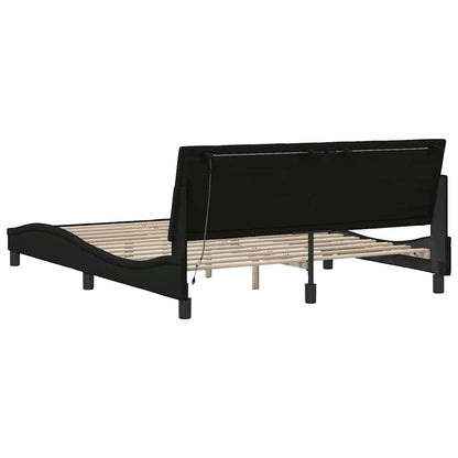 Giroletto senza Materasso Hanko Nero 160x200 cm in Tessuto