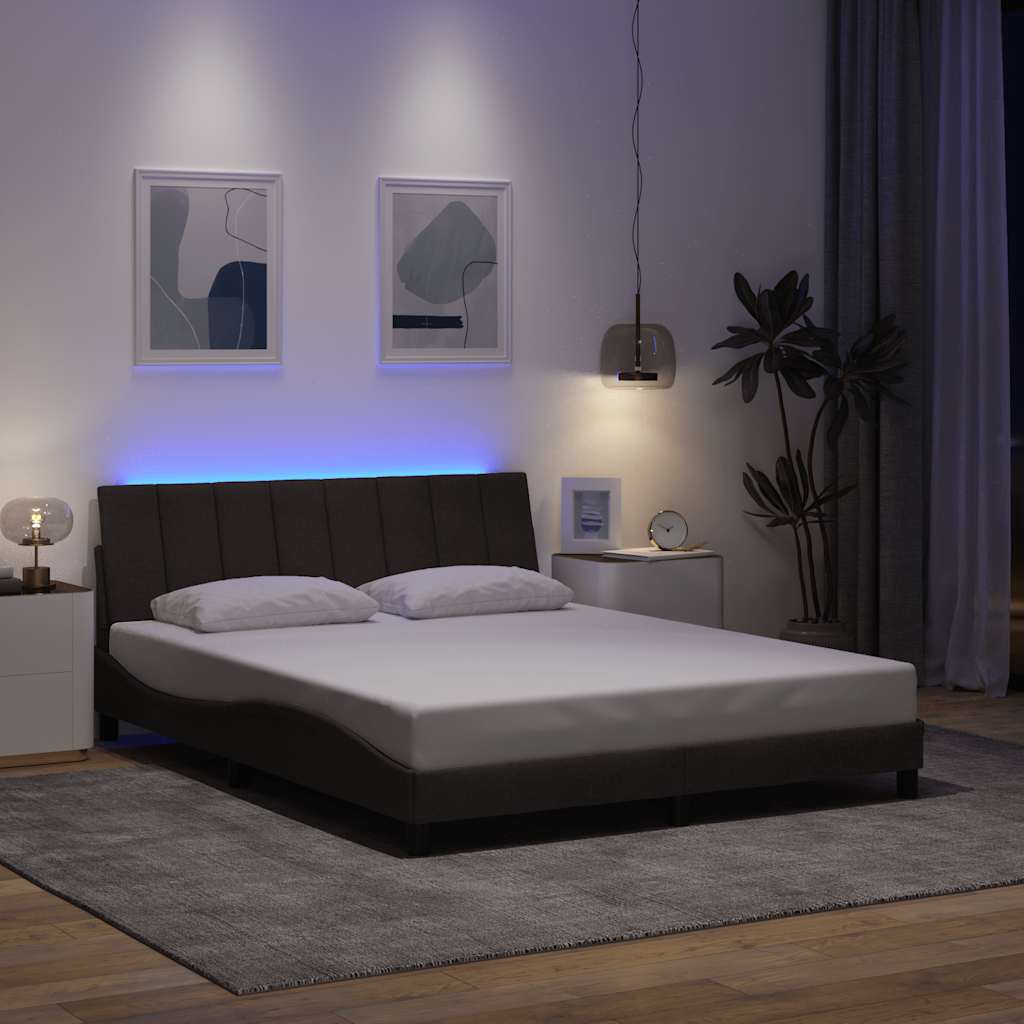 Giroletto senza Materasso Hanko Marrone Scuro 160x200cm Tessuto