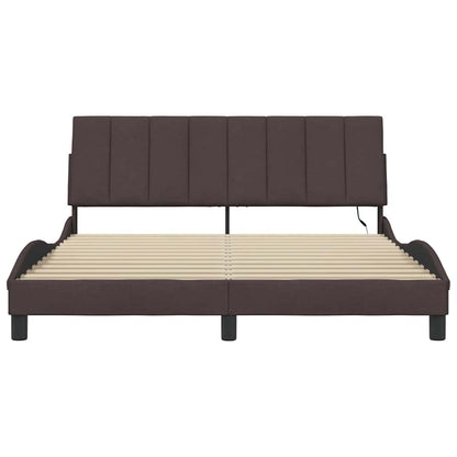 Giroletto senza Materasso Hanko Marrone Scuro 160x200cm Tessuto