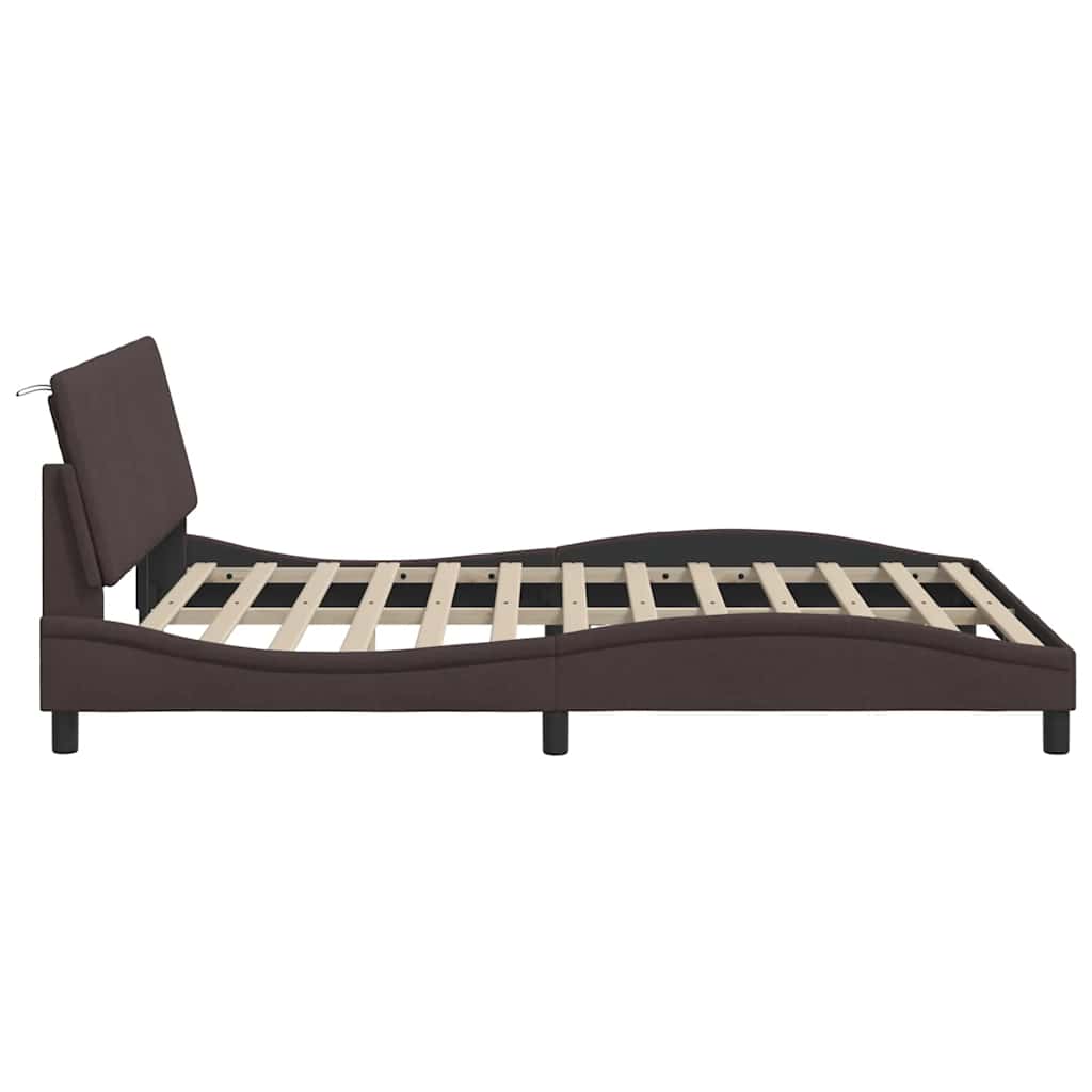 Giroletto senza Materasso Hanko Marrone Scuro 160x200cm Tessuto