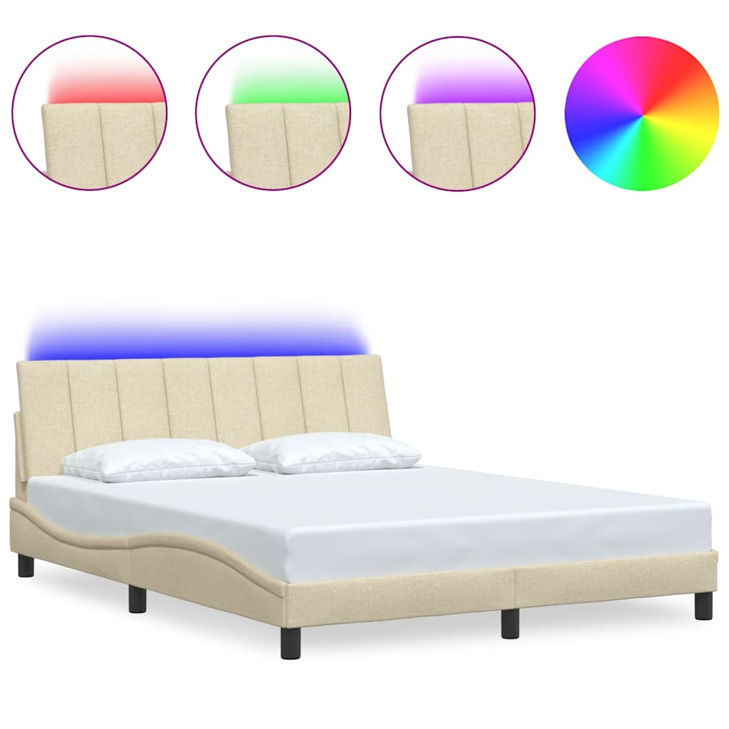 Giroletto senza Materasso Crema 160x200 cm in Tessuto - homemem39