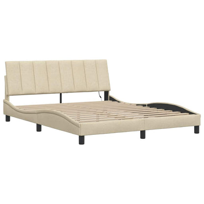 Giroletto senza Materasso Crema 160x200 cm in Tessuto - homemem39