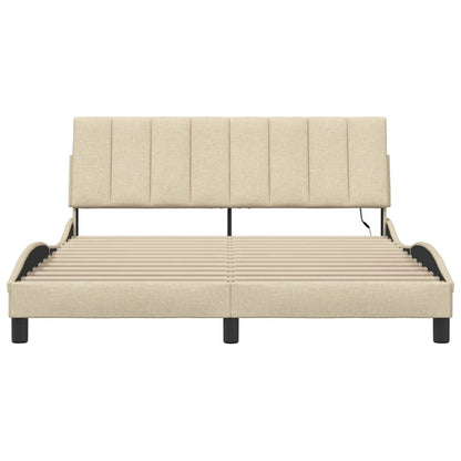 Giroletto senza Materasso Crema 160x200 cm in Tessuto - homemem39