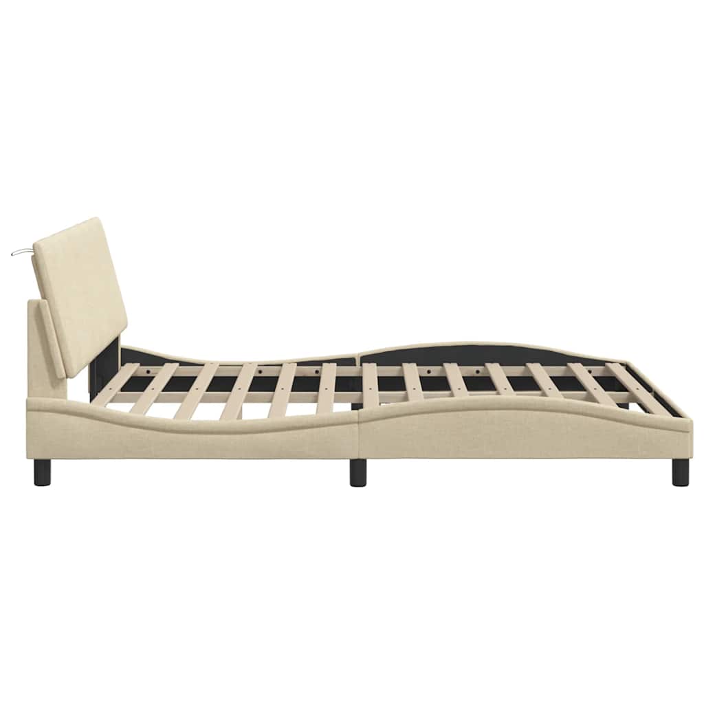 Giroletto senza Materasso Hanko Crema 160x200 cm in Tessuto