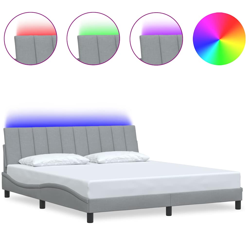 Giroletto senza Materasso Hanko Grigio Chiaro 180x200 cm Tessuto - homemem39