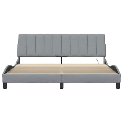 Giroletto senza Materasso Hanko Grigio Chiaro 180x200 cm Tessuto - homemem39