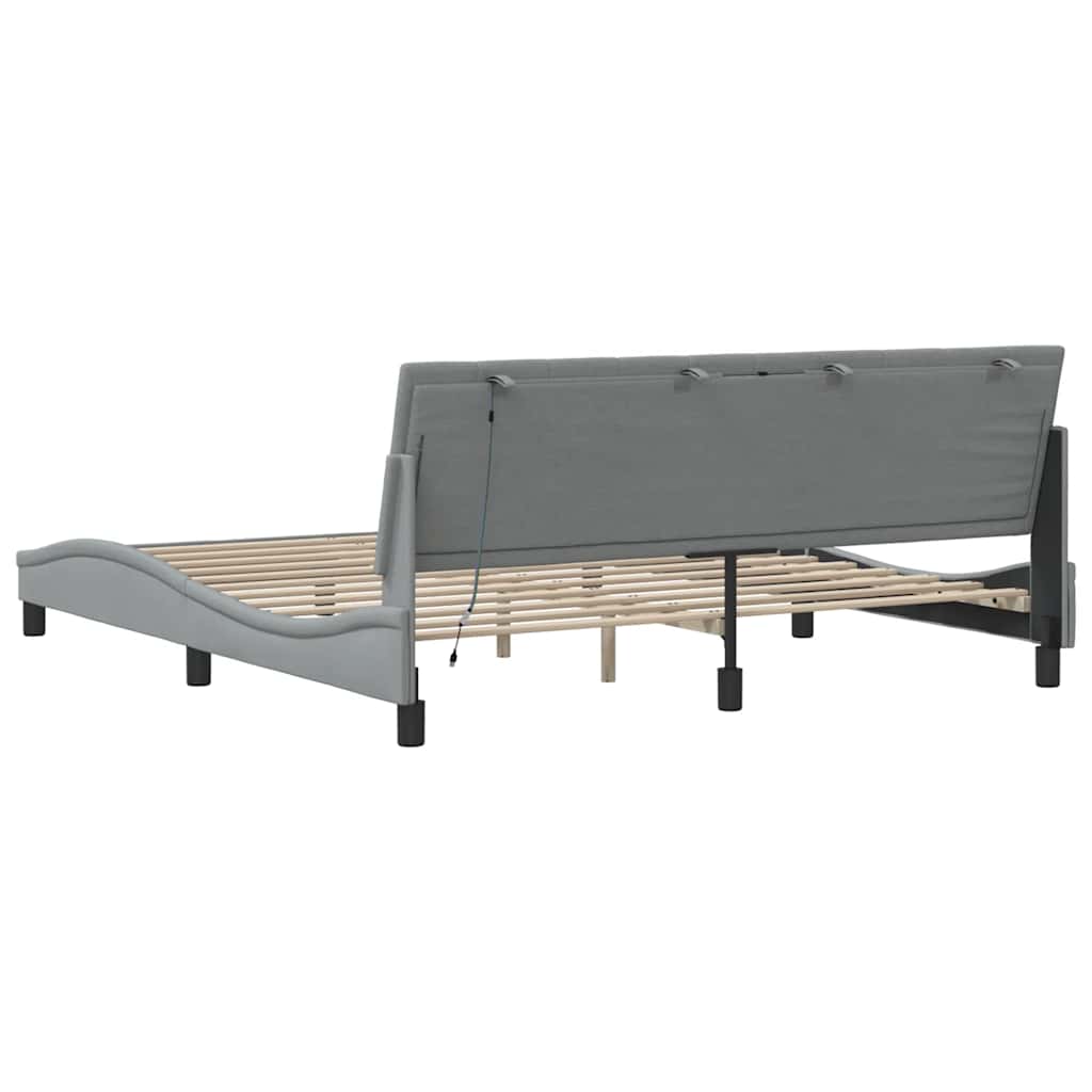Giroletto senza Materasso Hanko Grigio Chiaro 180x200cm Tessuto