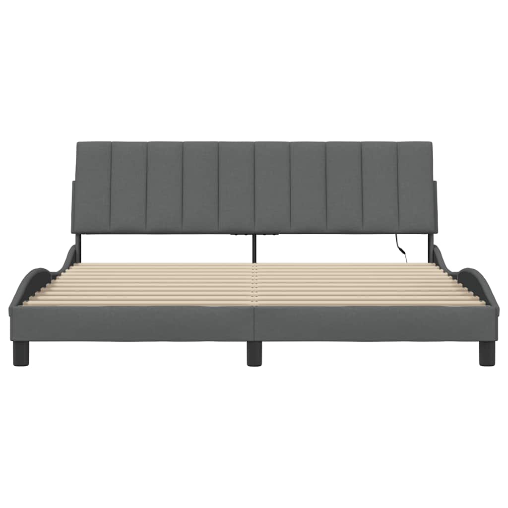 Giroletto senza Materasso Hanko Grigio Scuro 180x200 cm Tessuto
