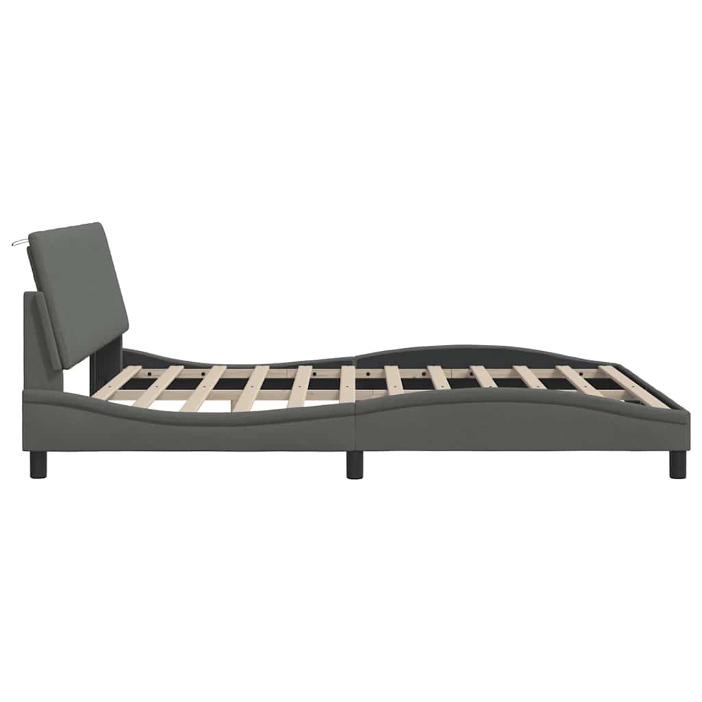 Giroletto senza Materasso Hanko Grigio Scuro 180x200 cm Tessuto