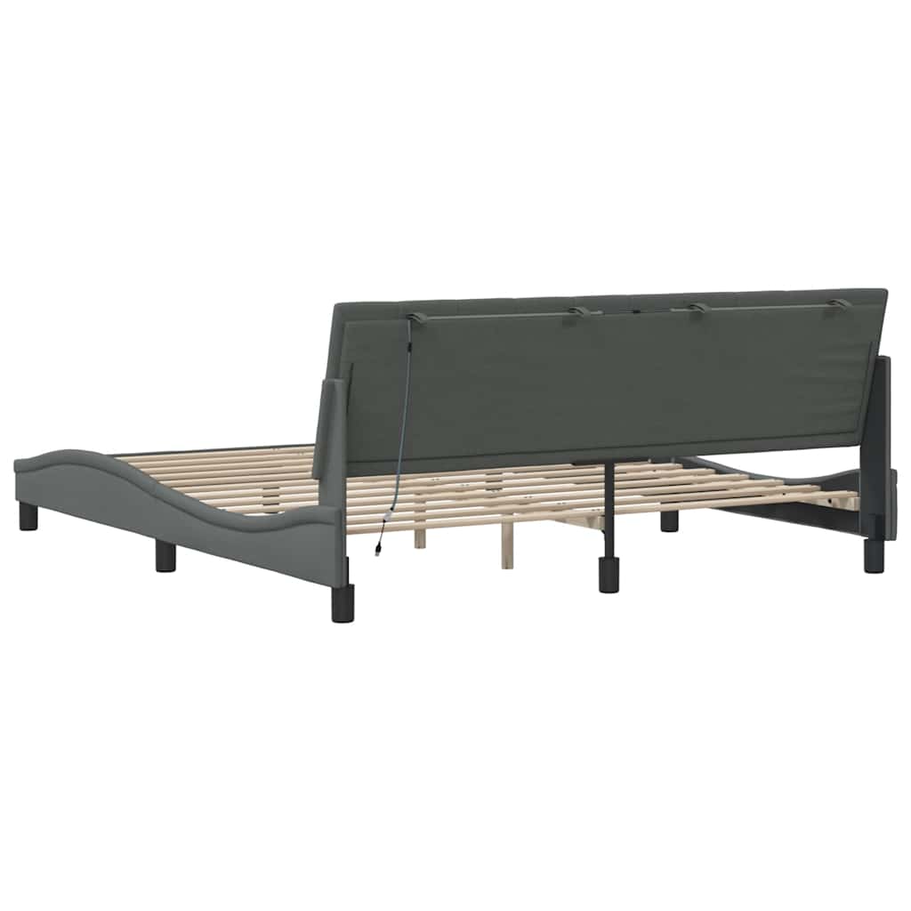 Giroletto senza Materasso Hanko Grigio Scuro 180x200 cm Tessuto