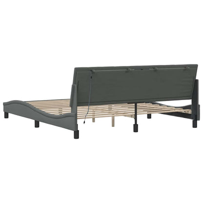 Giroletto senza Materasso Hanko Grigio Scuro 180x200 cm Tessuto