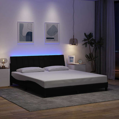 Giroletto senza Materasso Hanko Nero 180x200 cm in Tessuto