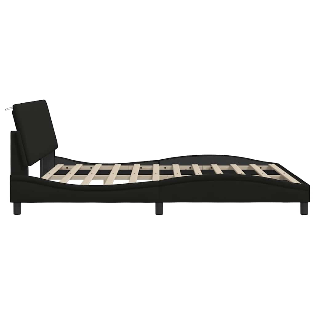 Giroletto senza Materasso Hanko Nero 180x200 cm in Tessuto