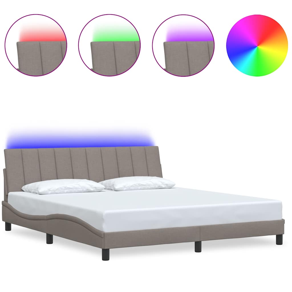 Giroletto senza Materasso Tortora 180x200 cm in Tessuto - homemem39