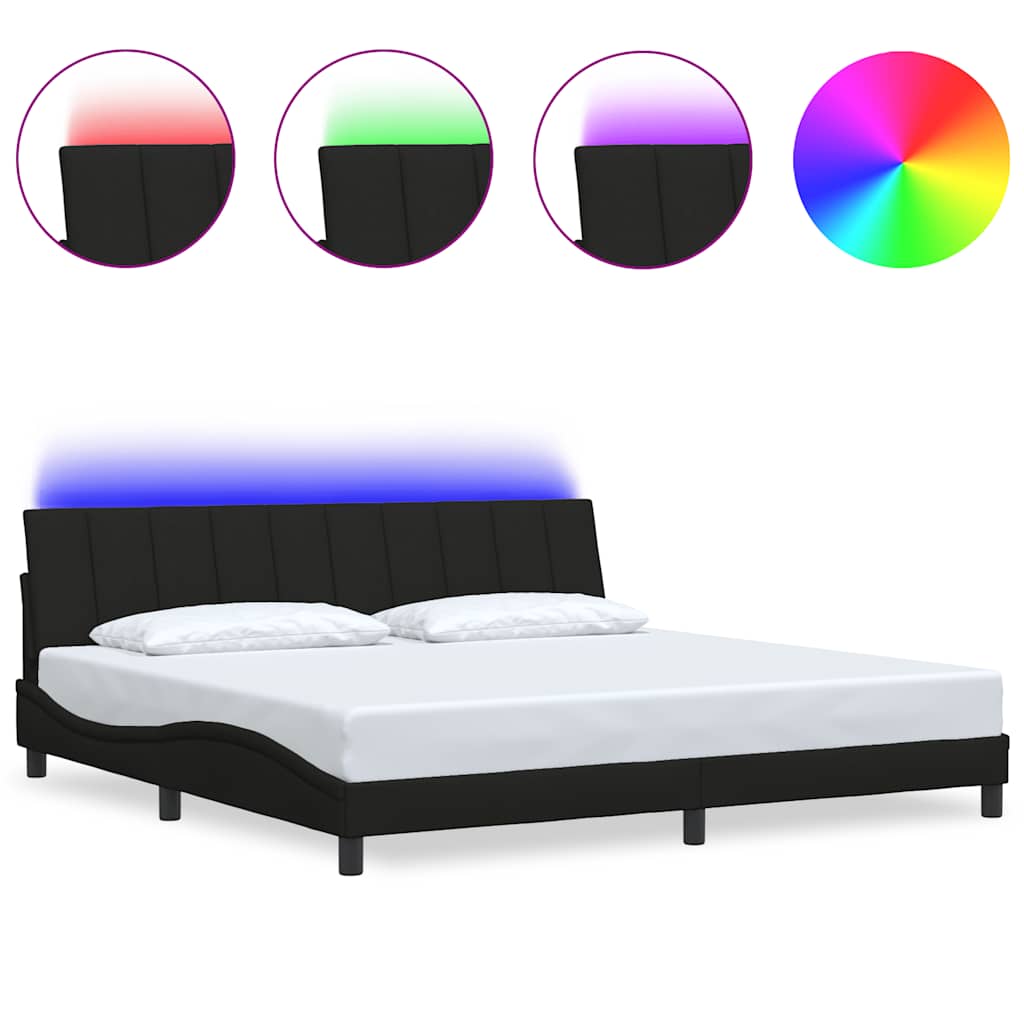 Giroletto senza Materasso Hanko Nero 200x200 cm in Tessuto - homemem39