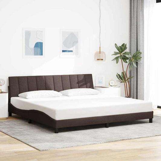 Giroletto senza Materasso Hanko Marrone Scuro 200x200 cm in Tessuto | homemem39