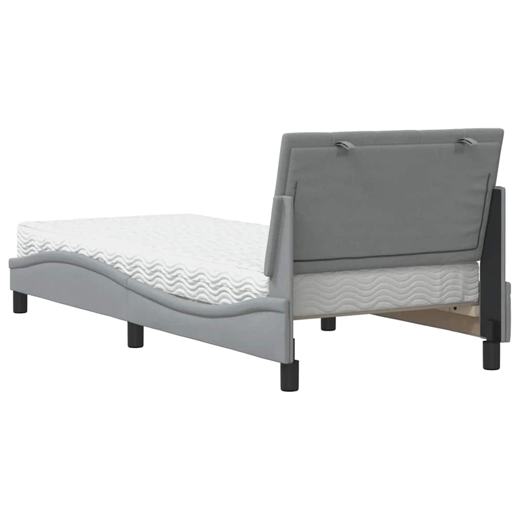 Letto con Materasso Hanko Grigio Chiaro 80x200 cm in Tessuto - homemem39
