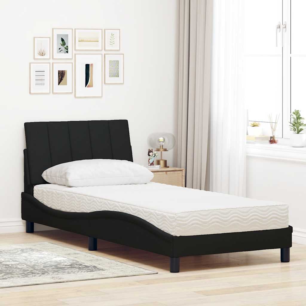 Letto con Materasso Nero 80x200 cm in Tessuto - homemem39