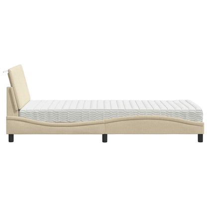 Letto con Materasso Hanko Crema 80x200 cm in Tessuto | homemem39