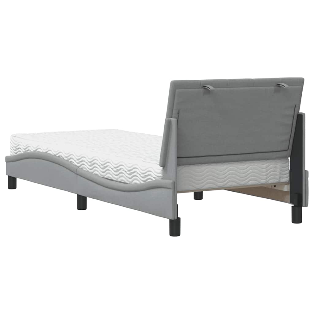 Letto con Materasso Grigio Chiaro 90x190 cm in Tessuto - homemem39