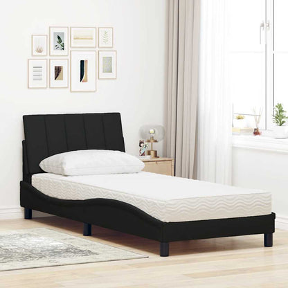 Letto con Materasso Hanko Nero 90x190 cm in Tessuto | homemem39