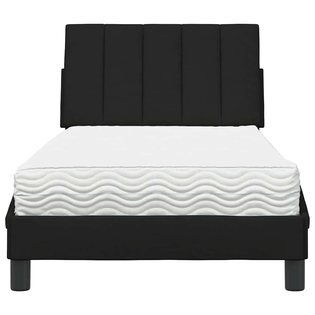 Letto con Materasso Hanko Nero 90x190 cm in Tessuto | homemem39
