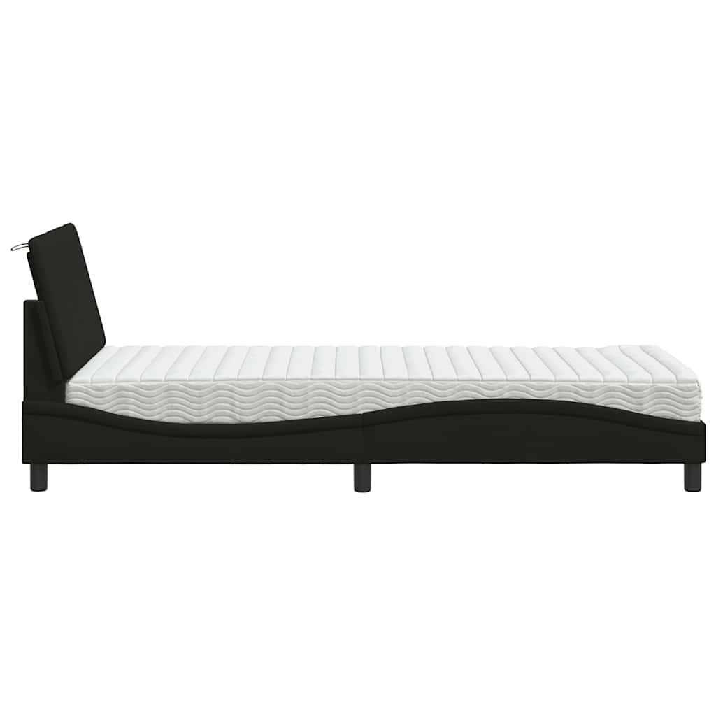 Letto con Materasso Hanko Nero 90x190 cm in Tessuto | homemem39