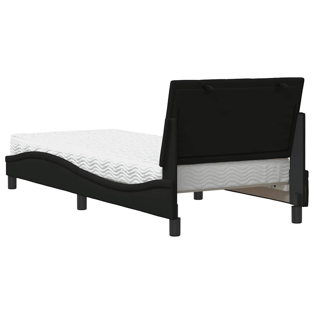 Letto con Materasso Hanko Nero 90x190 cm in Tessuto | homemem39