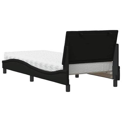 Letto con Materasso Hanko Nero 90x190 cm in Tessuto